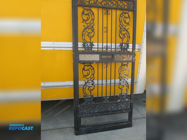 Lot 2-59148 - aluminum vintage ornate door 24" x 91", one break in the trim