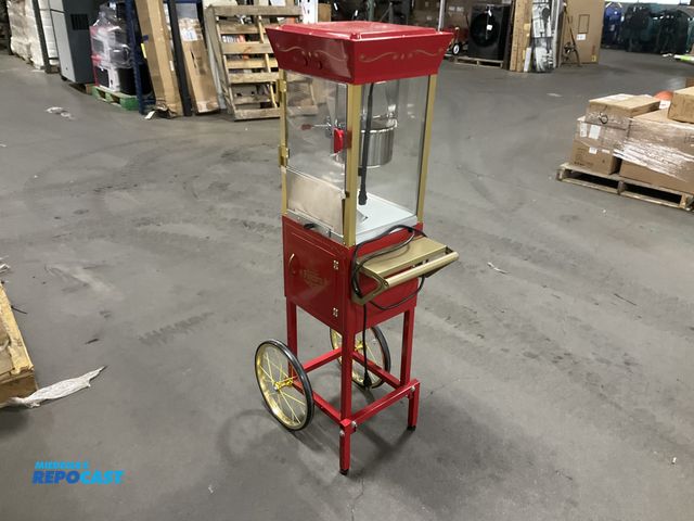 Lot 2-75704 - Old fashion movie popcorn maker with a cart.