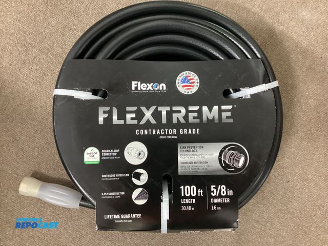 Lot 2-74259 - New Flexon FLEXTREME Contractor grade hose. 100ft X 5/8” diameter. Guard and grip connector, continu...