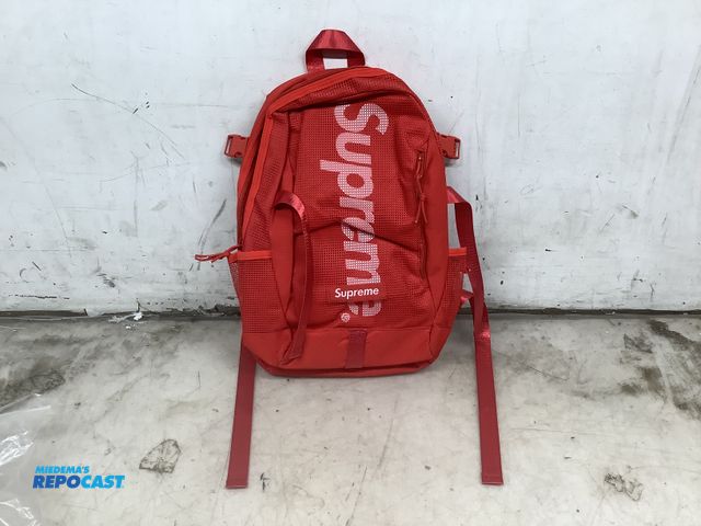 Lot 2-94950 - 1 Supreme red durable versatile reliable cordura brand fabric backpack