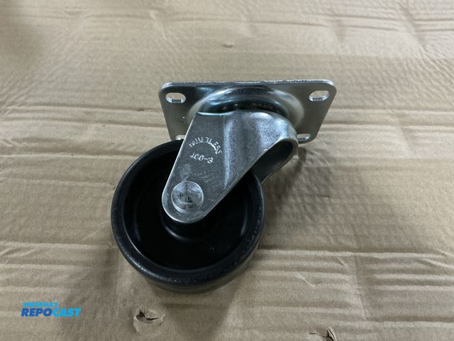 Lot 2-23268 - (4) New 3"x1.25" Polyolefin Swivel Casters, 2-1/2"x3-5/8" top plate, 270 lb capacity