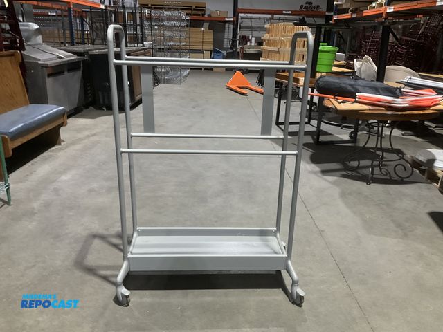 Lot 2-55117 - 35” width x 53” height x 20” depth mobile storage trolley on locking wheels.