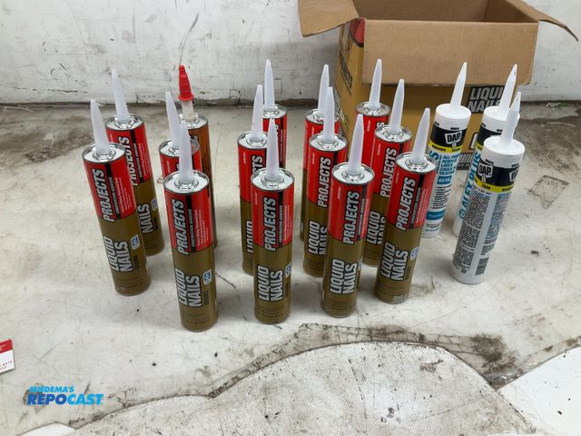 Lot 2-77264 - Lot of (17) tubes of liquid nails and silicone