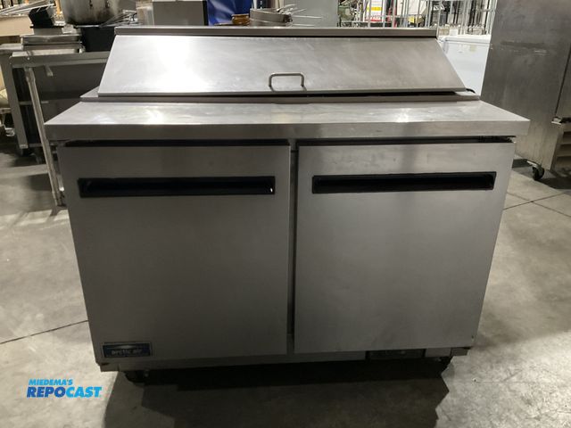 Lot 2-55017 - Stainless Steel Refrigerated Prep Table Arctic Air model AST48R stainless steel refrigerated salad t...