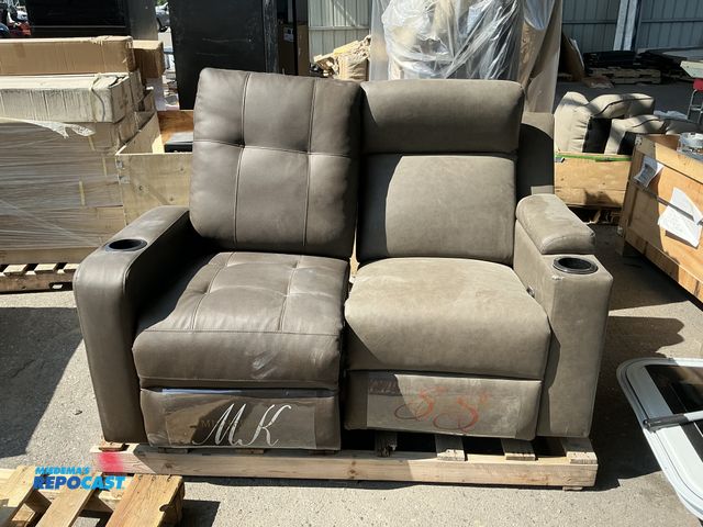 Lot 2-99109 - Mismatch Brown Leather Loveseat
