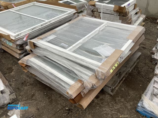 Lot 2-73017 - 5 White framed glass slider doors, 50”x49.5”