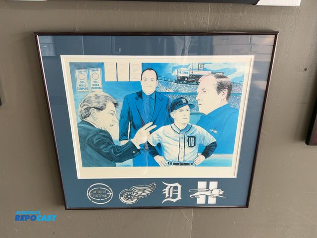 Lot 2-53320 - Framed Detroit Sports Coaches Lithograph featuring Chuck Daly, Scotty Bowman, Sparky Anderson, and J...