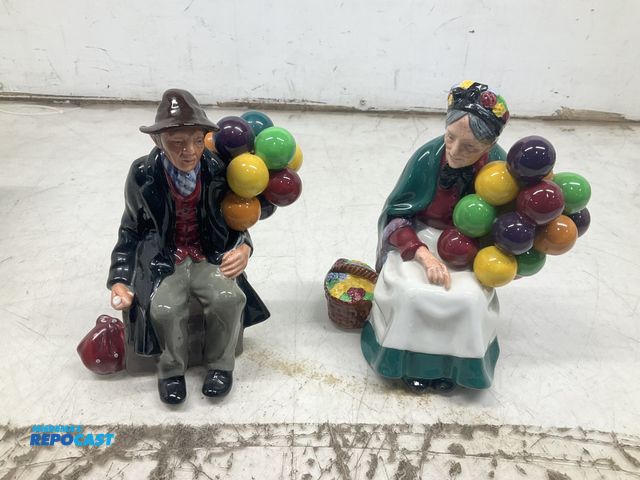 Lot 2-17070 - Royal Doulion “The Balloon Man” and “The Old Balloon Seller” Vintage Decorative Figurines