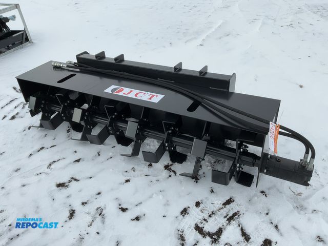 Lot 2-42216 - New JCT 72” Hydraulic Rototiller Skid Steer Attachment, Universal Quick Attach, has hydraulic hoses ...