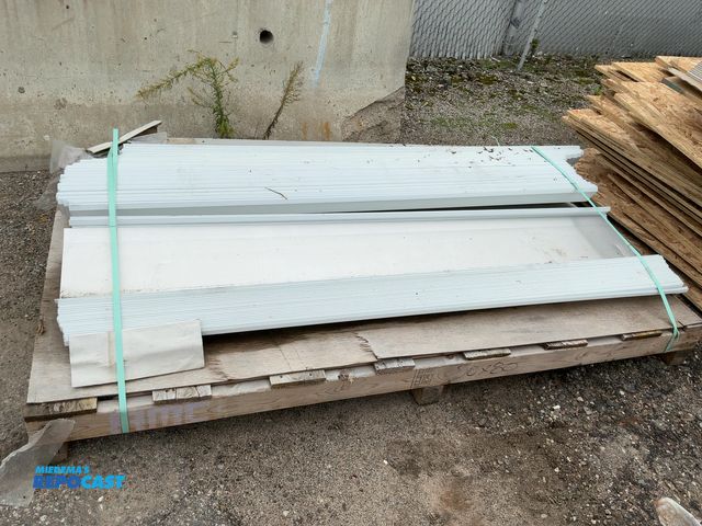 Lot 2-33994 - skid lot of miscellaneous metal pieces, white, 76” long