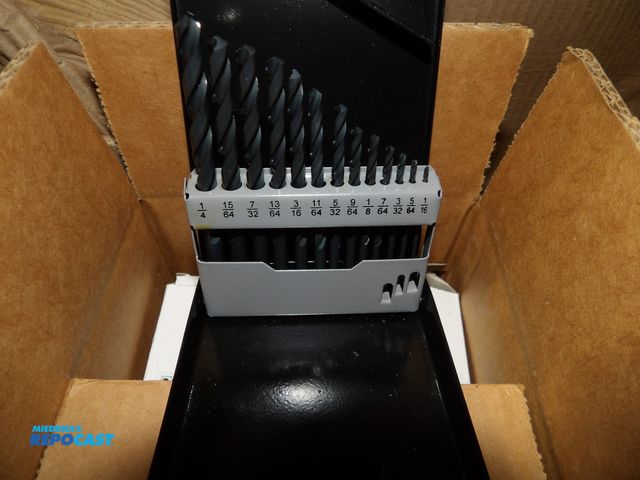 Lot 2-53088 - lot of (10) new westward 13pc jobber drill bit set w/ carrying case - high speed, black oxide, drill...