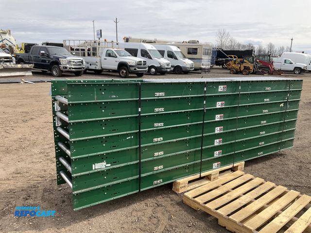 Lot 2-33120 - (7) sections of belt over gravity roller conveyor, 12’ long each, appprox 21.5” wide rollers, no leg...