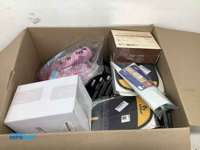 Lot 2-19691 - Box of Assorted Phone Cases, Pet Supplies, Crocs, Lamp, Etc.