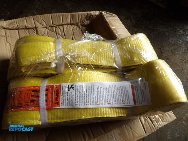 Lot 2-53254 - lot of (2) new Dayton Web sling type 3 nylon 8' sling lg 12" eye lg 2 plies