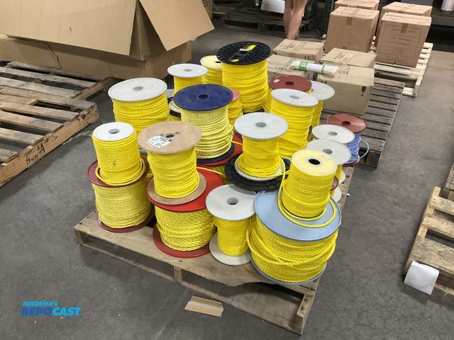 Lot 2-91101 - Skid lot of rolls of yellow marine line