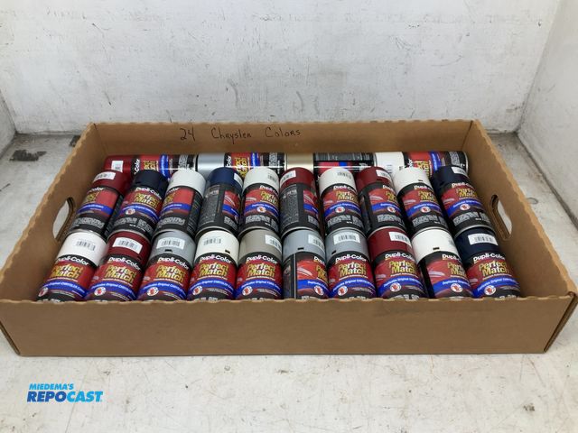 Lot 2-33875 - 24 asst. 8 oz dupli color automotive spray paint all Chrysler colors