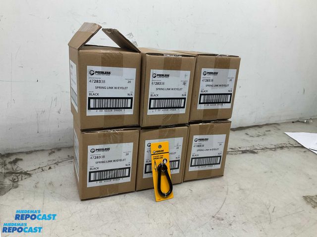 Lot 2-92476 - Lot of (120) Peerless 5/16” Black Snap/Spring Repair Links, 6 Boxes of 20