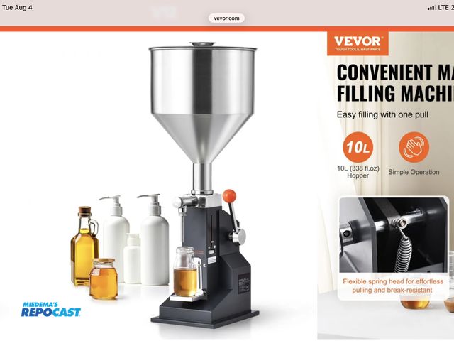 Lot 2-28277 - Vevor Paste liquid filling machine, model#A02