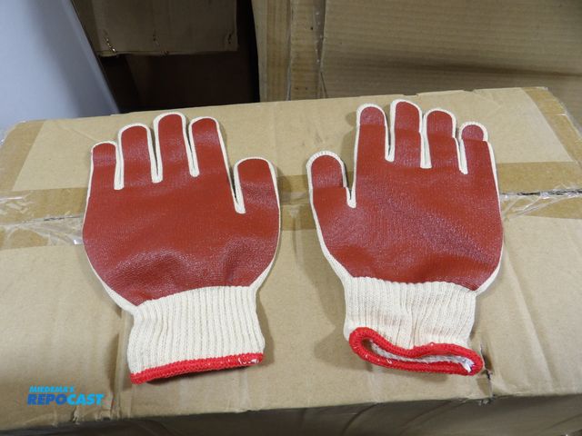 Lot 2-53973 - lot of 144 pairs of general purpose gloves, natura/rust