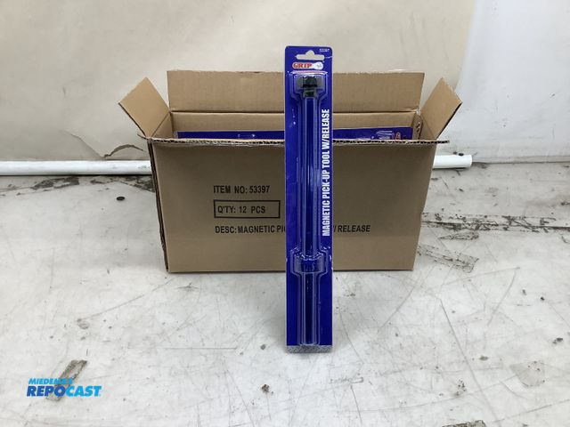 Lot 2-13854 - Lot of (12) grip magnetic pick-up tools with release #53397
