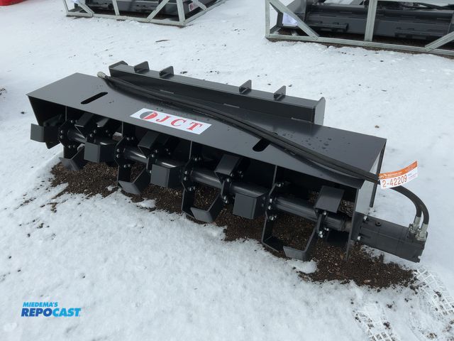 Lot 2-42209 - New JCT 72” Hydraulic Rototiller Skid Steer Attachment, Universal Quick Attach, has hydraulic hoses ...