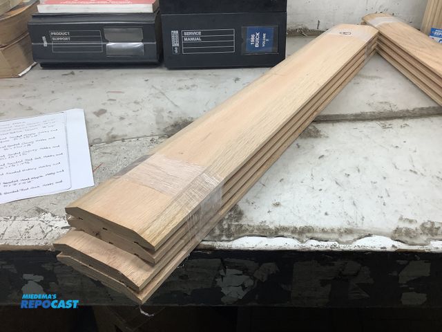 Lot 2-93443 - Lot of (4) Unfinished Red Oak Thresholds, 5/8” x 4 9/16” x 36-37”.