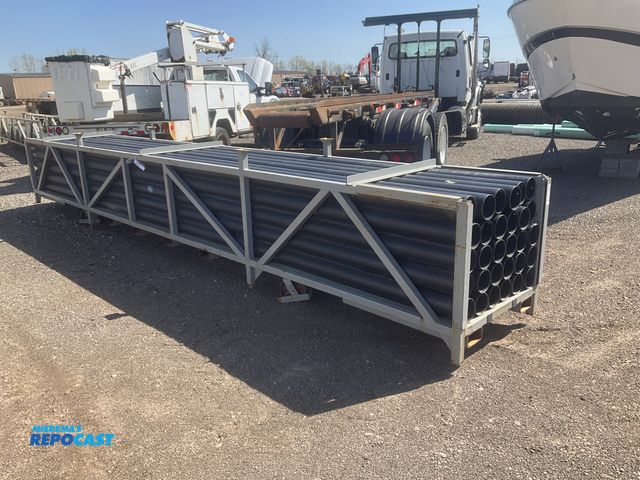 Repocast.com - Lot 2-34843 - Metal pipe rack on casters with (30) 22’L ...