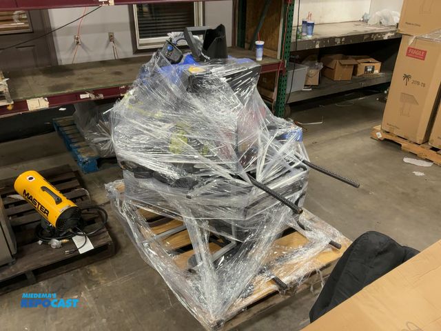 Lot 2-27834 - Skid Lot of Outdoor Wicker Chairs and Snow Blowers