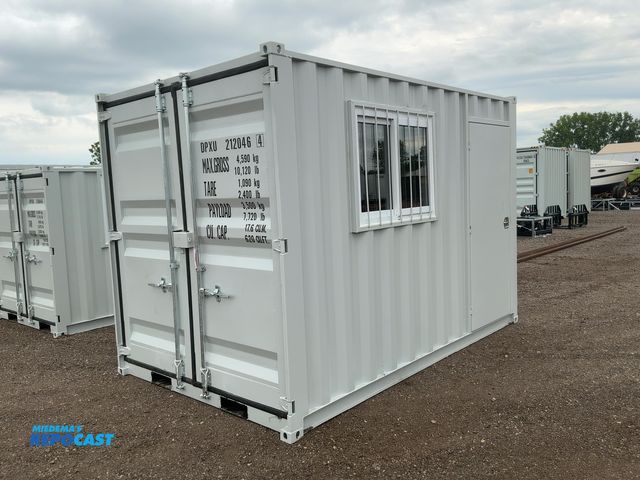 Lot 2-20388 - New 12’ Job Site Storage Container, 12’x87-1/2”x98-1/2” tall overall, Swing Doors on One End with 7’...