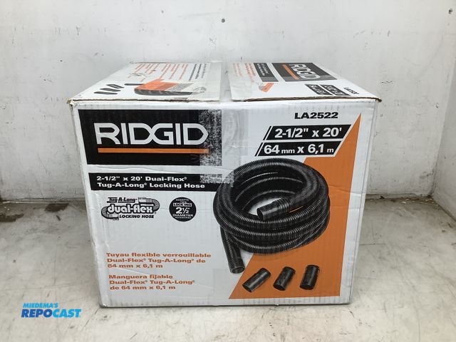 Lot 2-79872 - Ridgid 2 ½" x 20 Ft LA2522 Dual-Flex Locking Vaccum Hose Kit - Accessory Sho Vaс Attachment for Ridg...