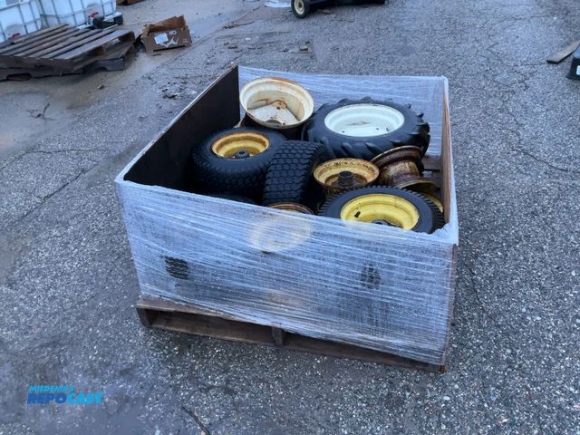 Lot 2-74666 - Crate of Tractor Tires and Rims