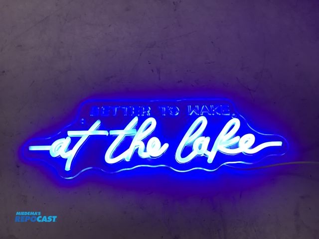 Lot 2-19682 - better to wake at the lake - lake house neon light