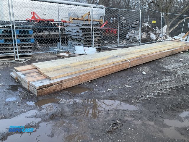 Lot 2-73255 - Skid lot of (14) very large 30’ wooden boards - assorted sizes