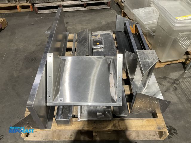 Lot 2-55067 - Skid of assorted stainless steel shelving, lot also includes (1) Matfer wall mount piping tip holder...