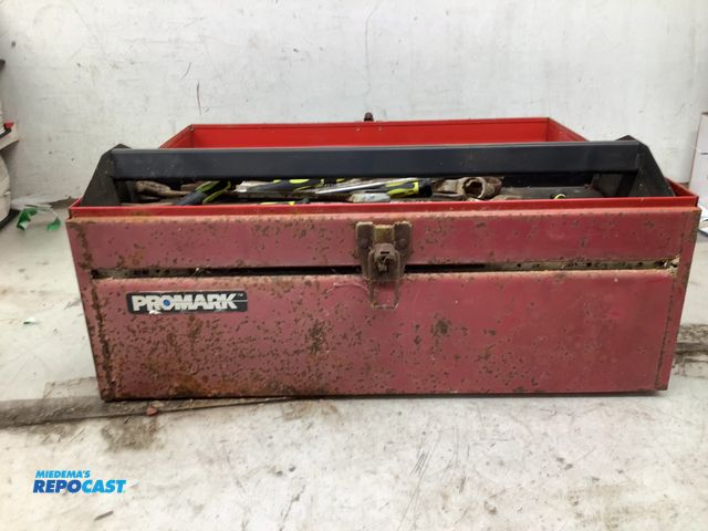 Lot 2-92024 - tool box plus wrenches, hammers, saws, etc.
