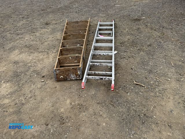 Lot 2-25596 - 16' ALUMINUM EXTENSION LADDER &amp; 8' WOOD STEP LADDER