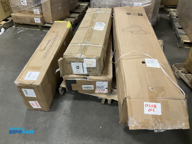 Lot 2-96051 - Skid lot of items including maidoma workout bench press baxton studio calvin 3 drawer entryway conso...