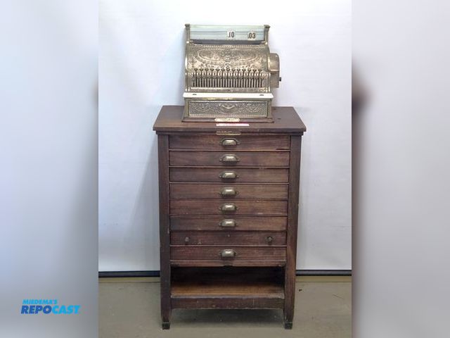 Lot 2-29581 - Antique National Cash Register - Model 346 with NCR wooden stand.