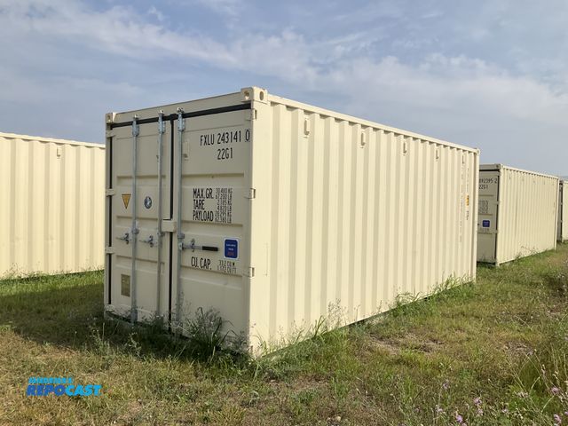 Lot 2-21176 - 2025 20’ Shipping / Storage Container, 8’ wide x 8’ 6” tall, swing doors on one end, wood deck, ring...