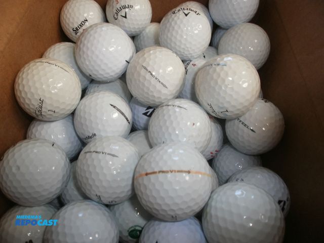 Lot 2-67728 - 100+ gold balls including Prov1, Prov1X, Callaway, Titleist, Bridgestone, Kirkland, Nike, Taylor Mad...