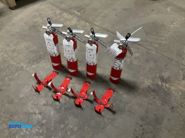 Lot 2-22744 - (4) 2-1/2 lb dry chemical fire extinguishers with wall mount brackets, all were last inspected in 20...