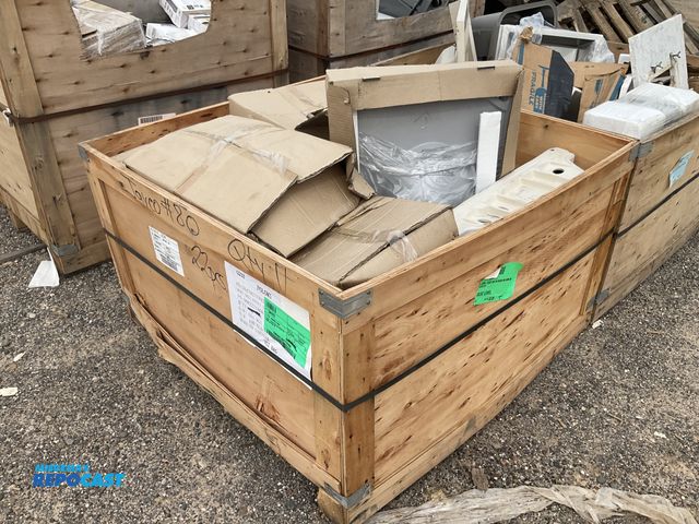Lot 2-27294 - Wooden crate of various sizes and shapes of white sinks