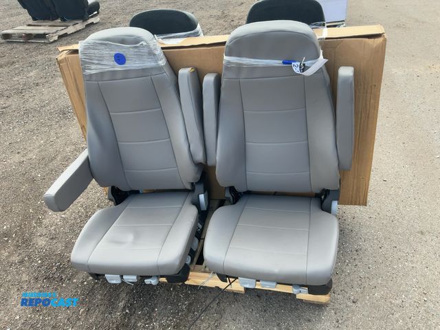 Lot 2-11605 - Lot of (2) New Takeout 2022-25 Freightliner M2/S2 Grey Vinyl Seats without Isri AirRide Bases, Have ...