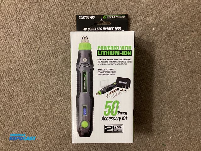 Lot 2-91293 - Cordless Battery Powered New Genesis 4V Cordless Rotary Tool with 50 piece accessory Kit. Constant p...
