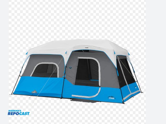 Lot 2-19268 - Core #40062-1 9-Person Lighted Instant Cabin Tent, gray/blue