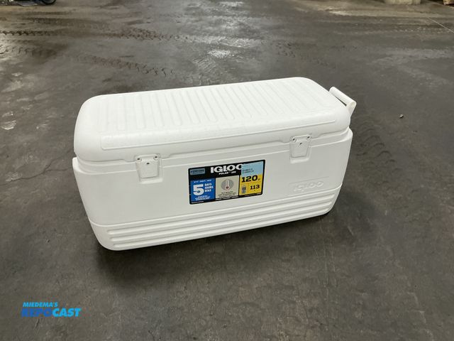 Lot 2-93838 - Igloo 120 quart 5 day white cooler approx. 35”x15.x16”