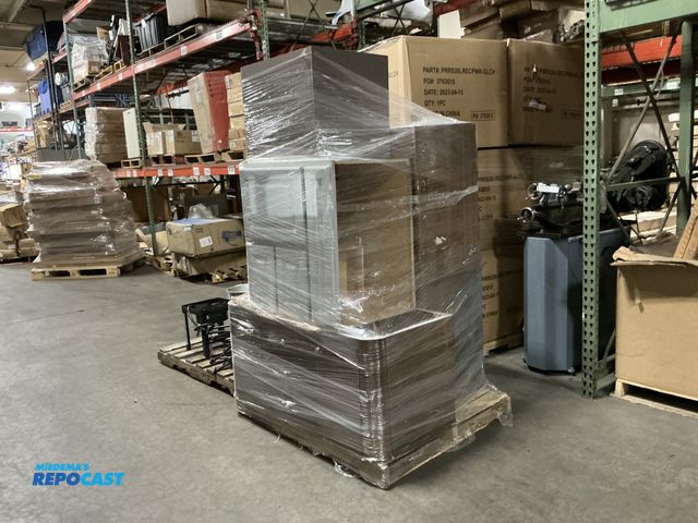 Lot 2-99316 - Skid lot of cabinets and drawers of various size, shape, and color