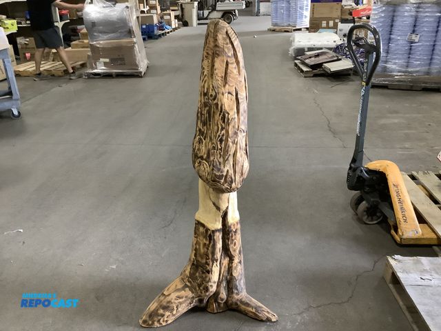 Lot 2-33640 - 4ft tall wooden mushroom statue.