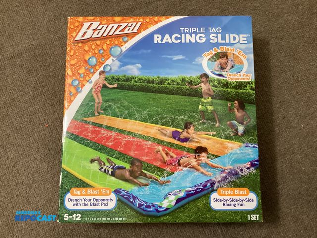 Lot 2-19168 - Banzai Triple Tag Racing Slide. 16 feet long by 98 inches wide. Side-by-side by side racing fun. Fou...