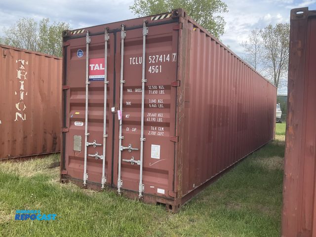 Lot 2-22067 - 40’ High Cube Shipping/ Storage Container, 9’ 6” T x 8’ W, swing doors on one end, wood deck, tie do...